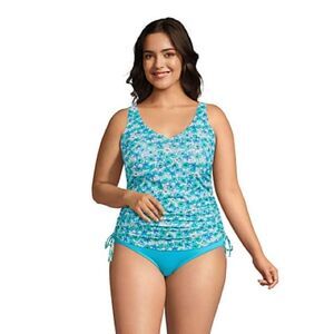 Lands' End Women's Blue Floral Swimsuit